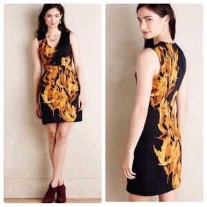 Anthropologie Firebloom Sheath Dress By Tabitha in Black - Cotton Sz. 4